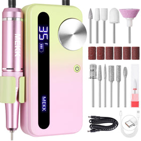 MEKK Nail Drill Kit with 35000 RPM display for precise cuticle care and polish removal