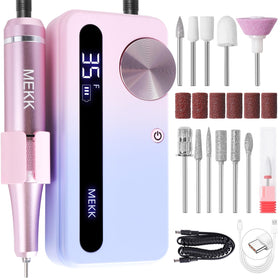 MEKK Nail Drill Kit 35000 RPM for precise gel polish removal.