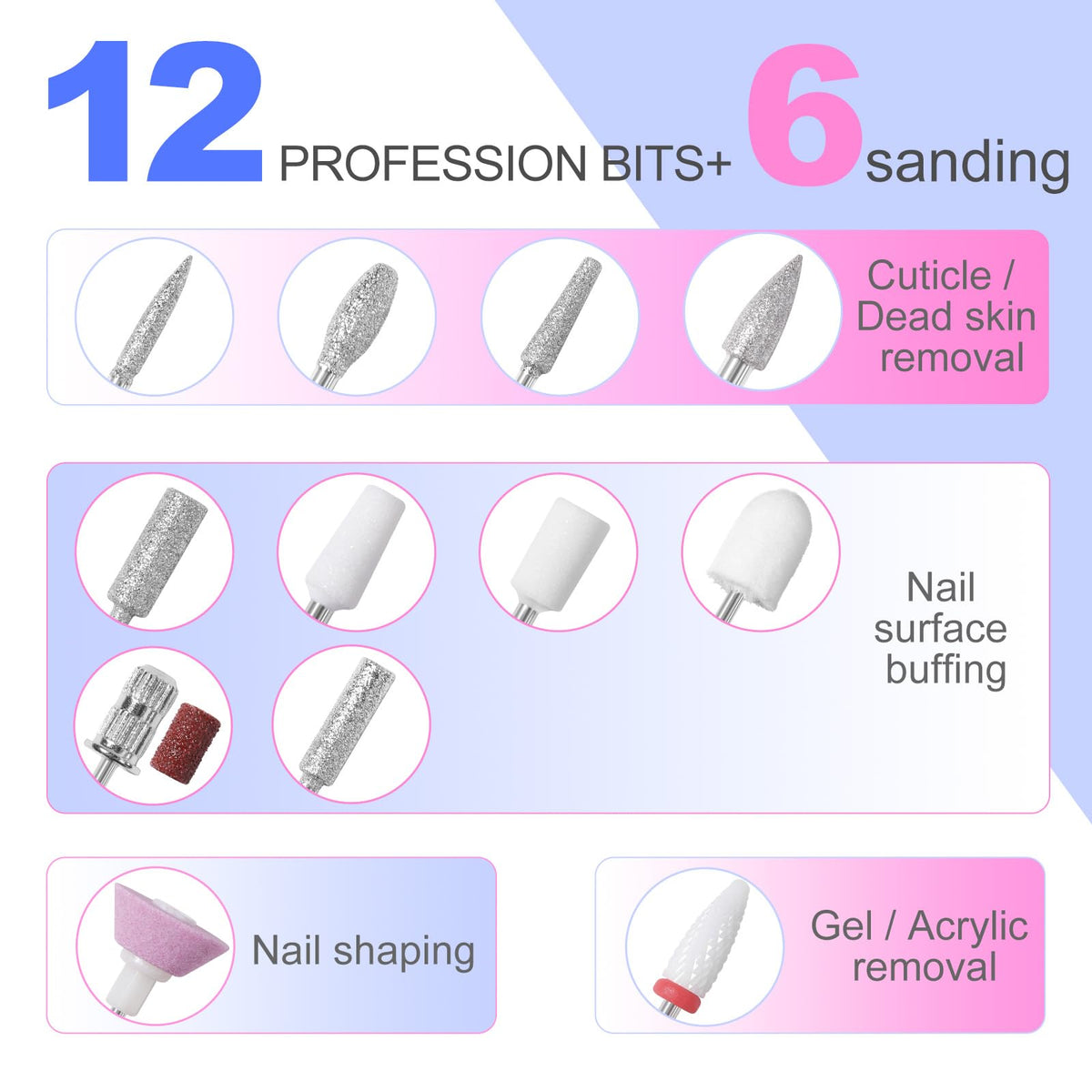 MEKK cordless, anti-shake design for smooth filing.
