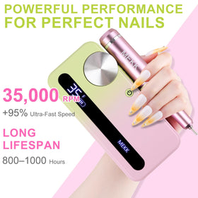 MEKK Nail Drill Kit long-lasting battery supports multiple manicure sessions