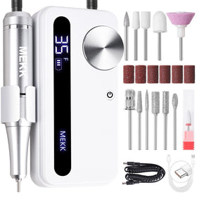 MEKK Nail Drill Kit with LCD display for precise speed and battery readout