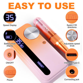 MEKK Nail Drill Kit lightweight pen style design for comfortable handling