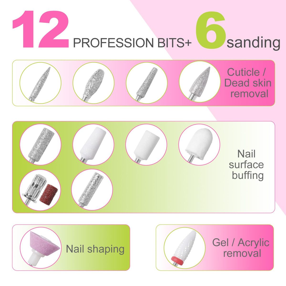 MEKK Nail Drill Kit quiet operation reduces noise during at home sessions