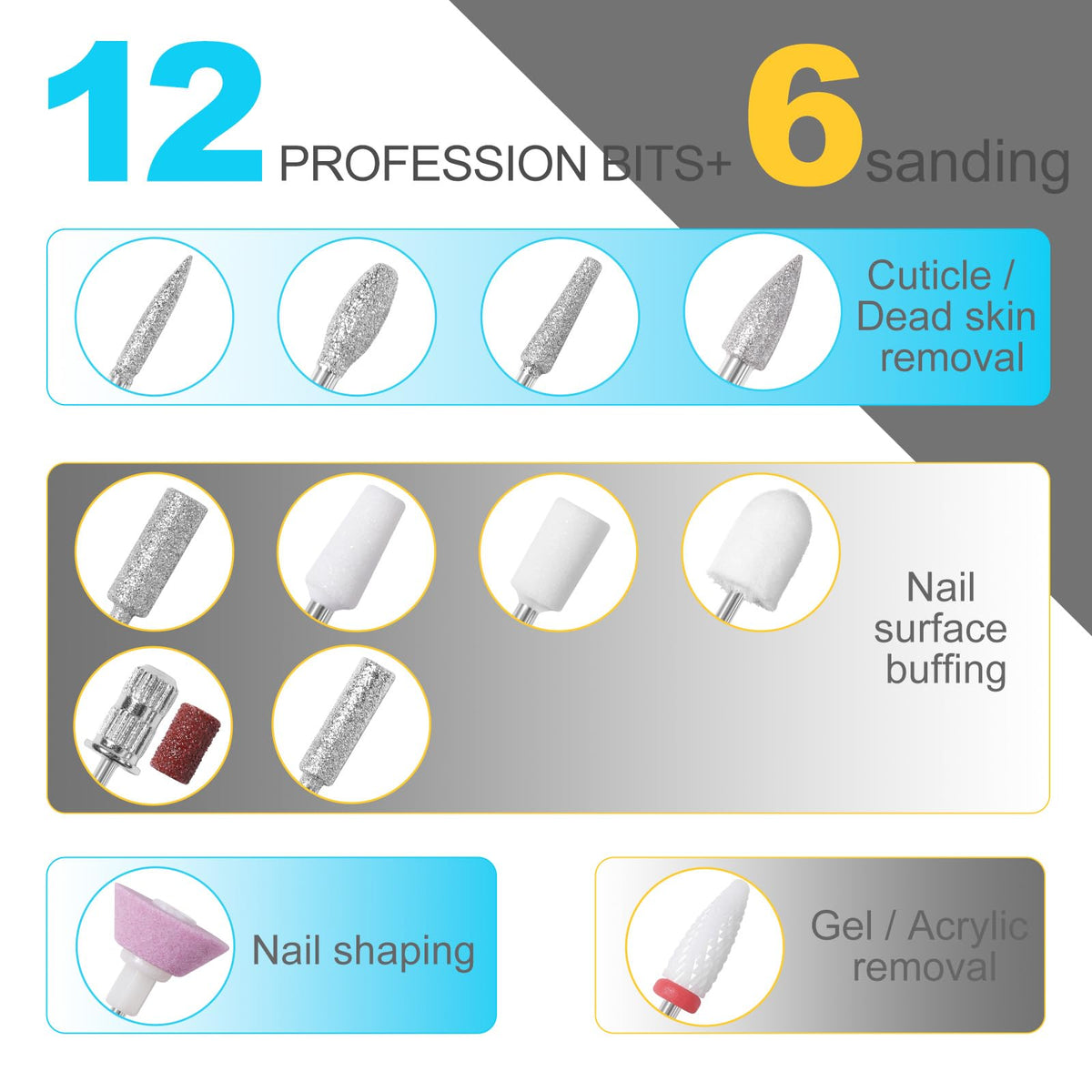 MEKK Nail Drill Kit with usb-c charging for quick top-ups