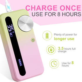 MEKK Nail Drill Kit USB-C charging enables fast power on busy days