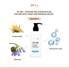 Meko Clinic moisture-rich gel formula enhances hydration for treatment areas.