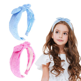 Melbelia toddler headbands blue and pink two-pack for comfortable daily wear.