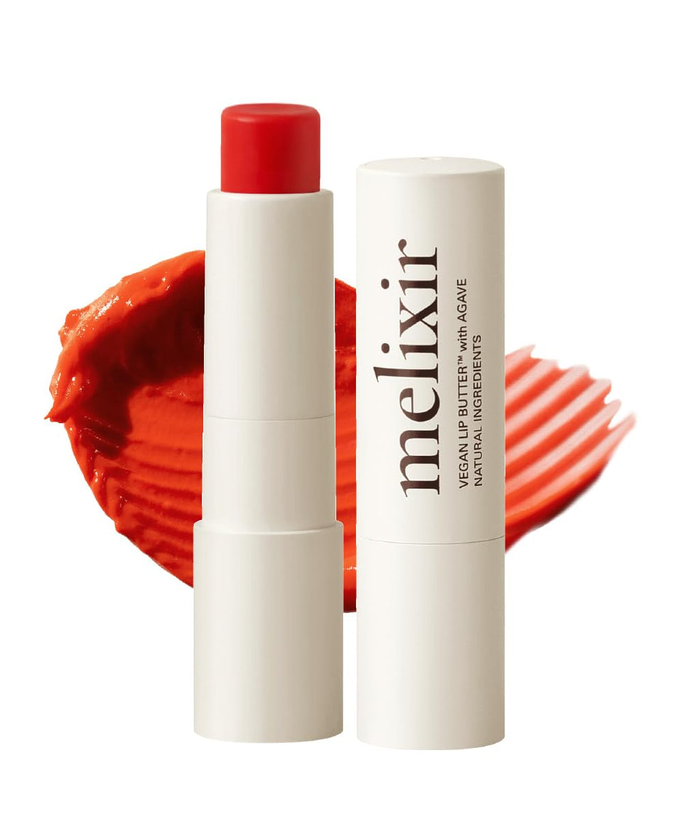 Melixir Vegan Lip Butter Havana swatch showing hydrating sheer color