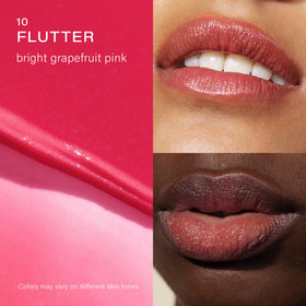 Melixir Lip Butter applied on lips delivers moisture and glow.