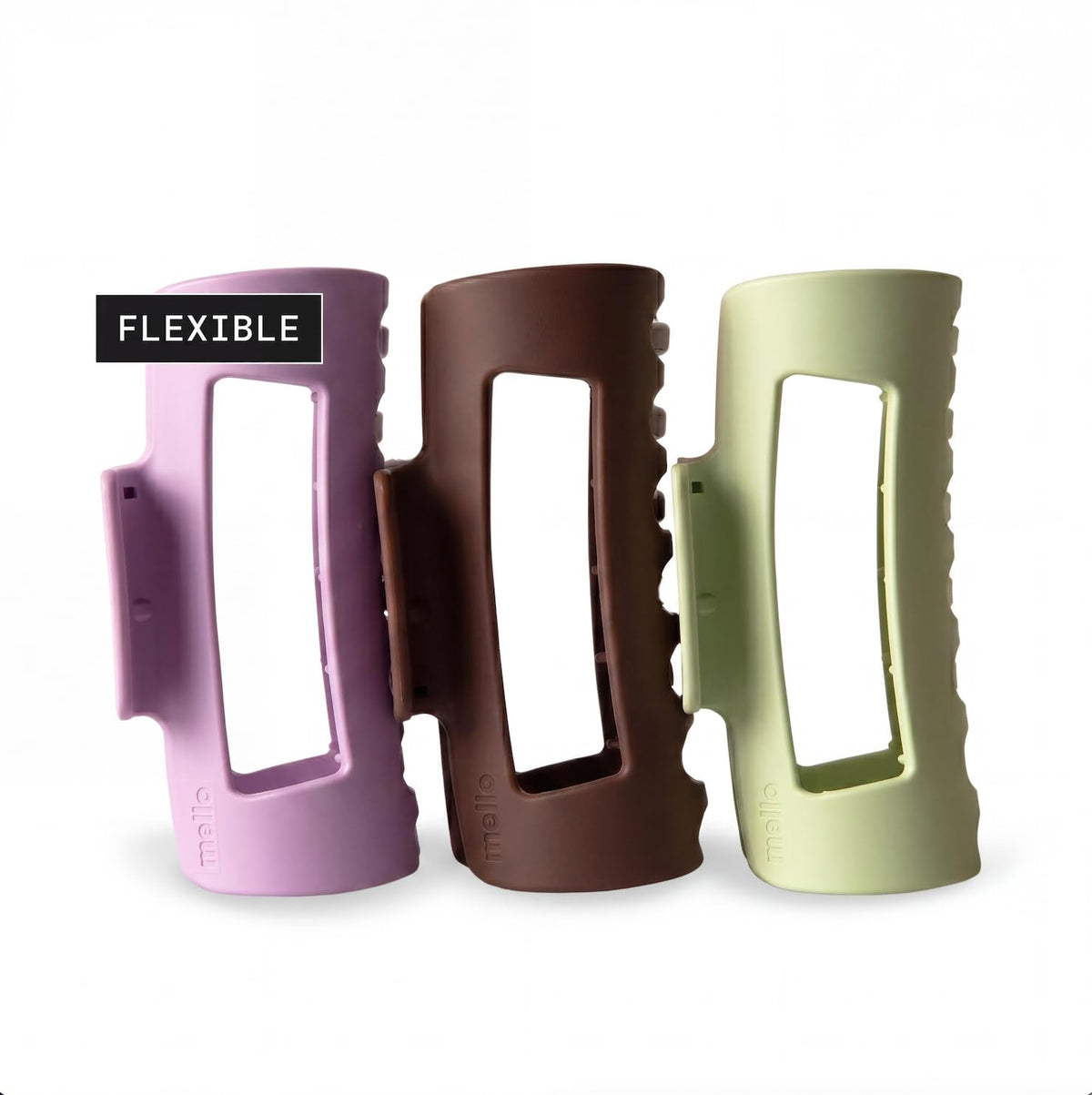 MELLO CloudFlex purple claw clip delivering scalp-friendly all-day hold