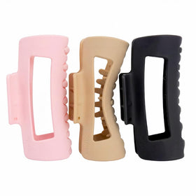 MELLO hair claw clip front view shows compact squishy design for all-day secure wear.
