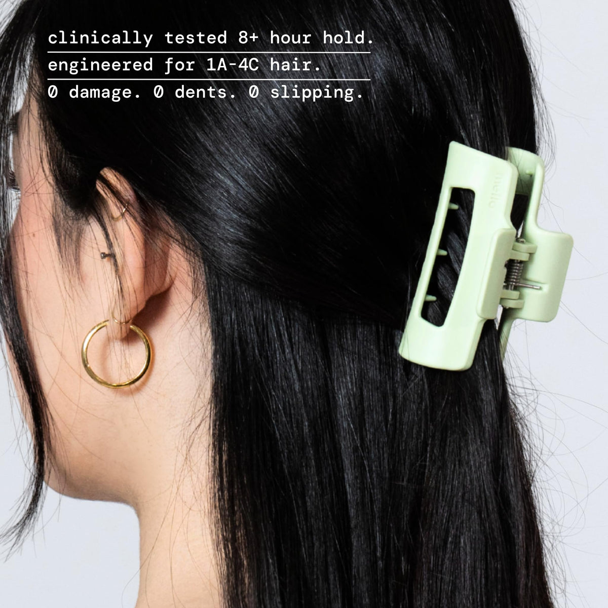 MELLO green clip close-up emphasizing flexible CloudFlex durability.