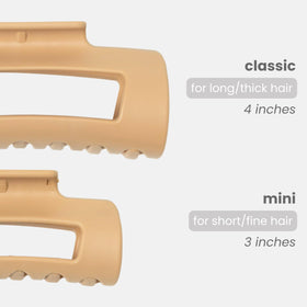 MELLO hair claw clip side view demonstrates comfortable, scalp-friendly fit.