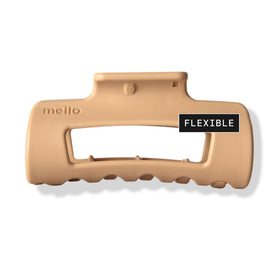 Mello light brown small hair clip on model for secure all-day hold.
