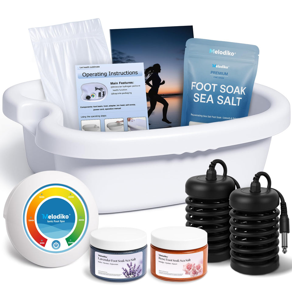 Melodiko Ionic Foot Bath basin setup for an at-home spa experience.