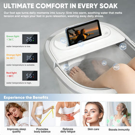 Melodiko Ionic Foot Bath deep massage points enhance relaxation during soak.