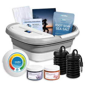 Melodiko Ionic Foot Bath with foldable basin for compact home spa use.