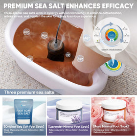 Melodiko Lavender Salt bottle featured for aromatherapy-like soothing soak.