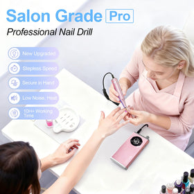 Melodly rechargeable nail file showing battery indicator for long sessions