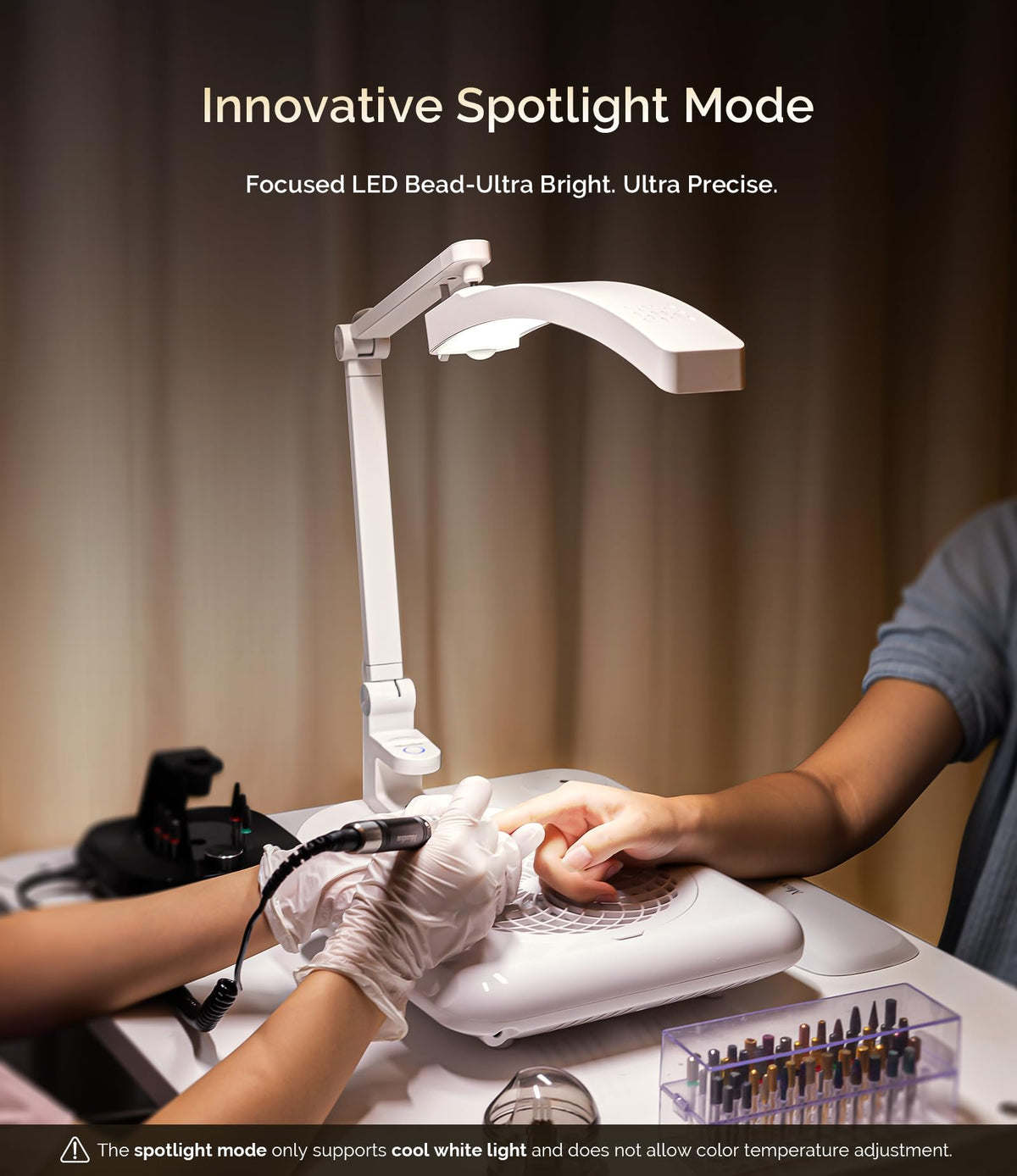 MelodySusie color temperature knob enables precise color matching for gel nails