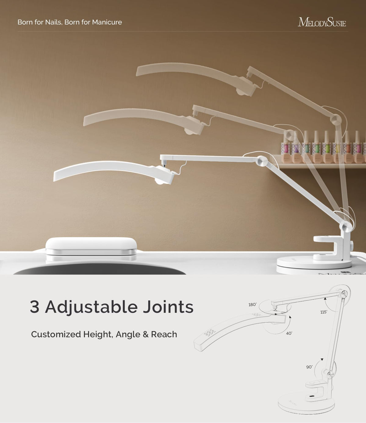 MelodySusie magnetic UV curing lamp offers quick on desk curing with magnet