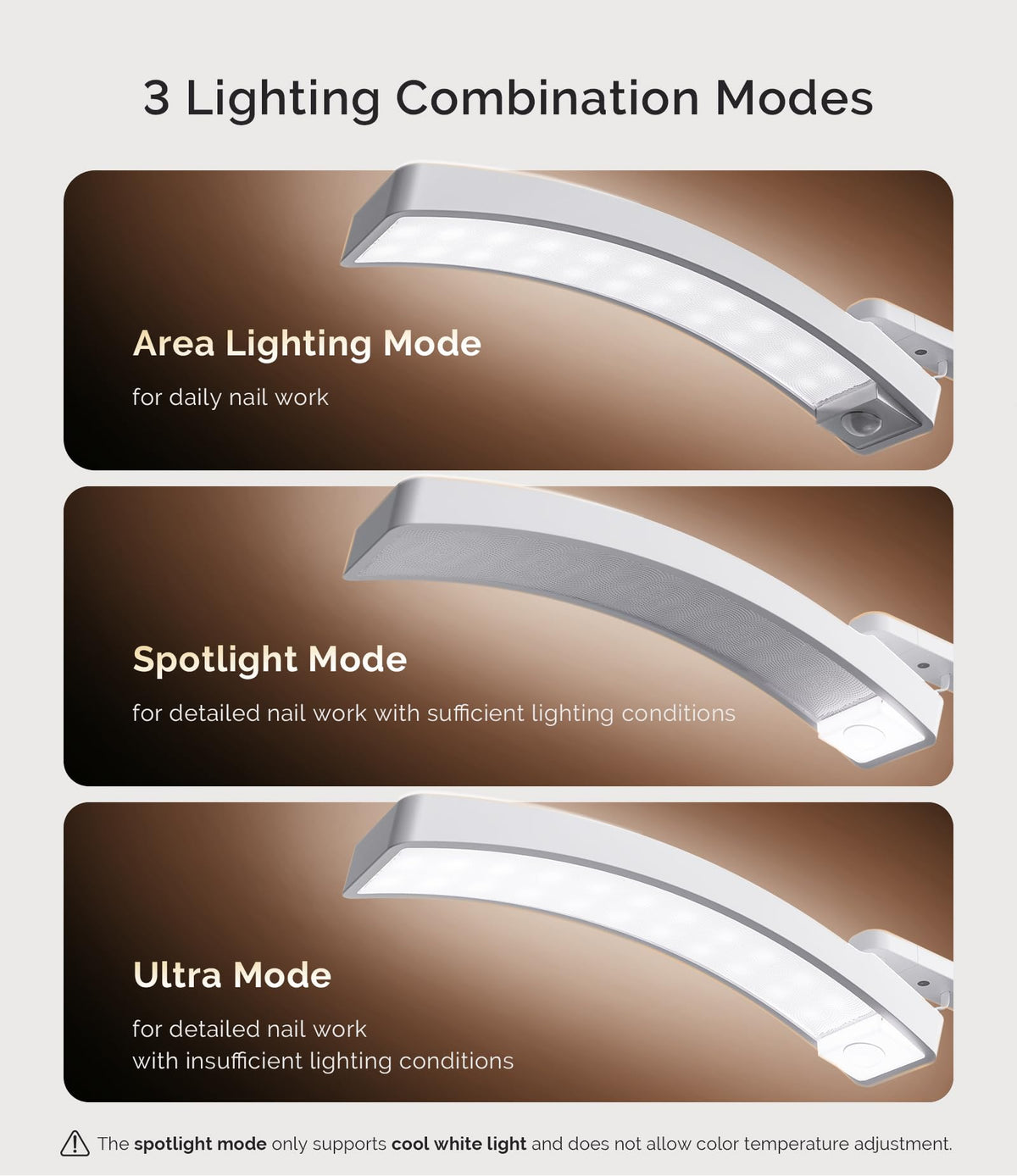 MelodySusie multi angle arm provides flexible lighting from multiple angles