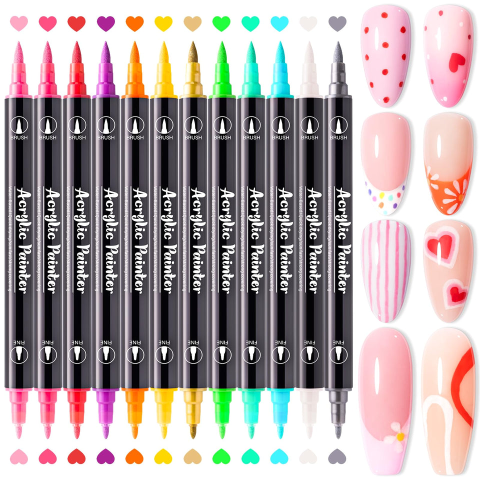MelodySusie nail art pens set with 12 colors for vibrant designs