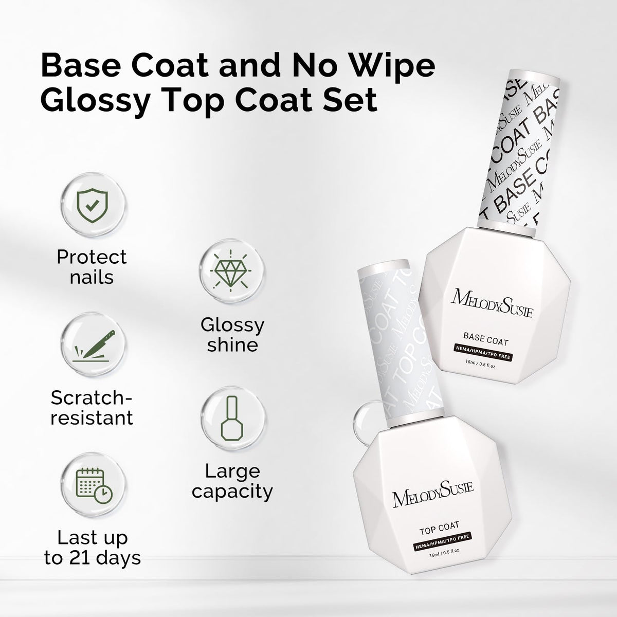 MelodySusie 2x 0.5 fl oz gel coats in compact home-friendly set.