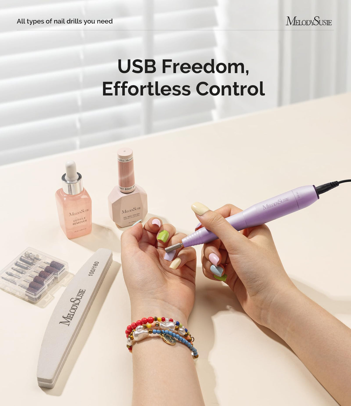Includes 3/32-inch metal bits for shaping and polishing with MelodySusie.