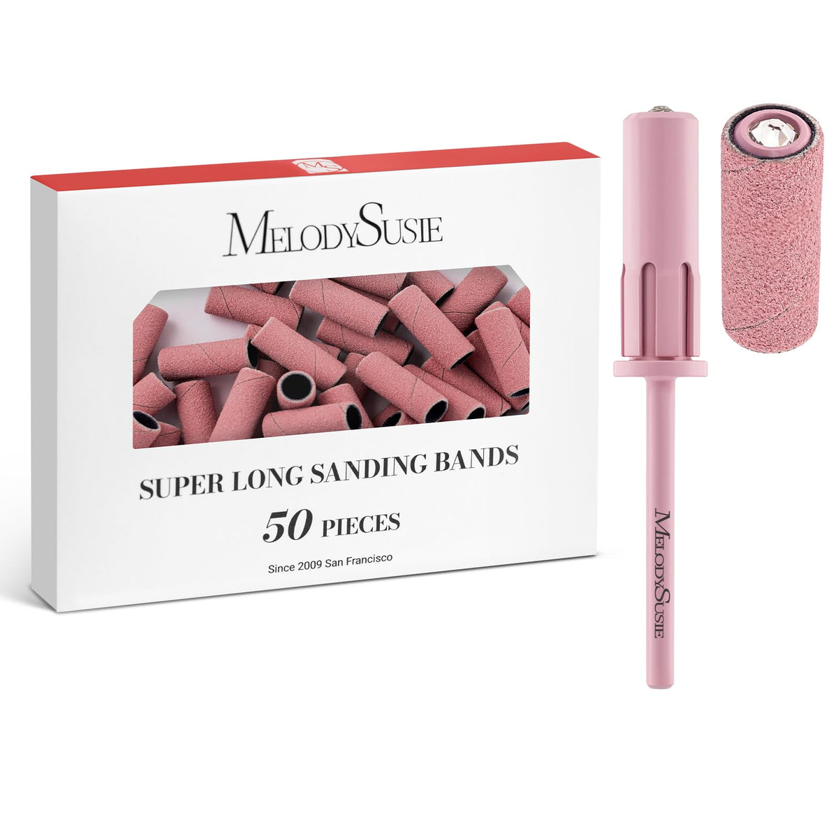 MelodySusie 50pcs sanding bands set in pink for precise shaping