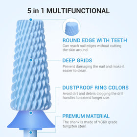 MelodySusie 5-in-1 nail drill bits two-way rotation in use