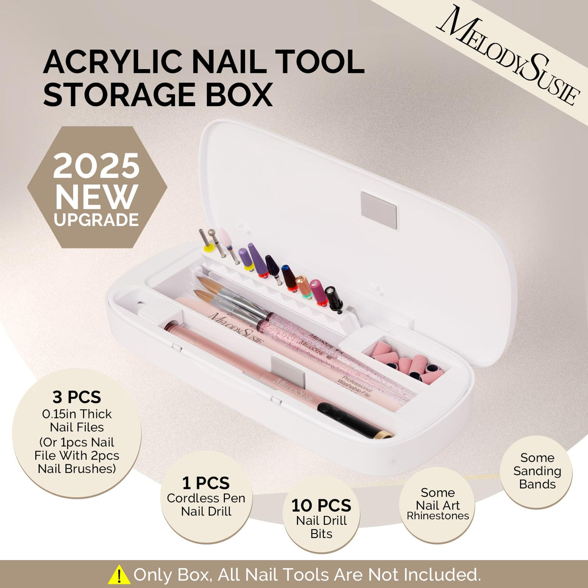 MelodySusie storage box open compartments displaying tidy nail tools