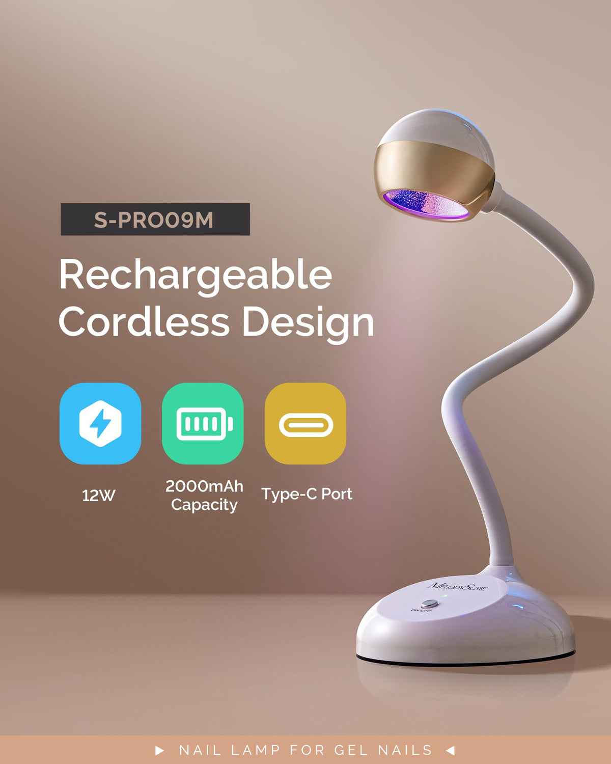 MelodySusie adjustable light angle for flexible, precise nail design sessions.
