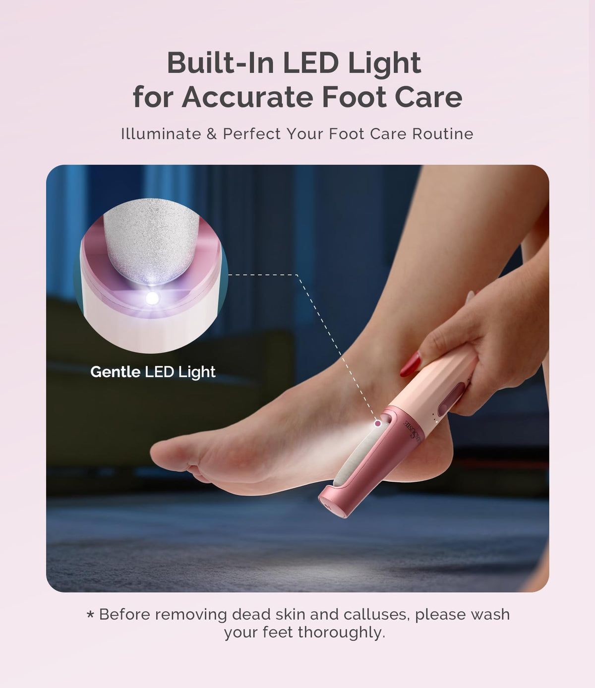 MelodySusie adjustable-speed control lets you tailor exfoliation intensity.