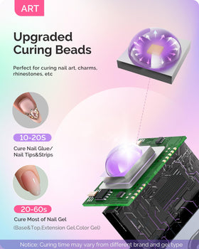 MelodySusie ART01R in-action flash cure over nails for speedy designs.