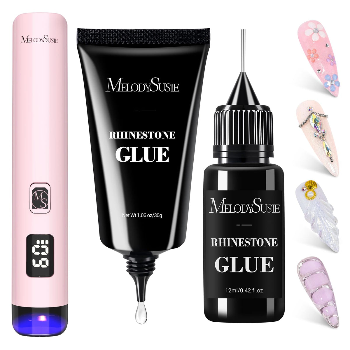 MelodySusie ART01R flash cure light front view enables rapid gel nail curing.