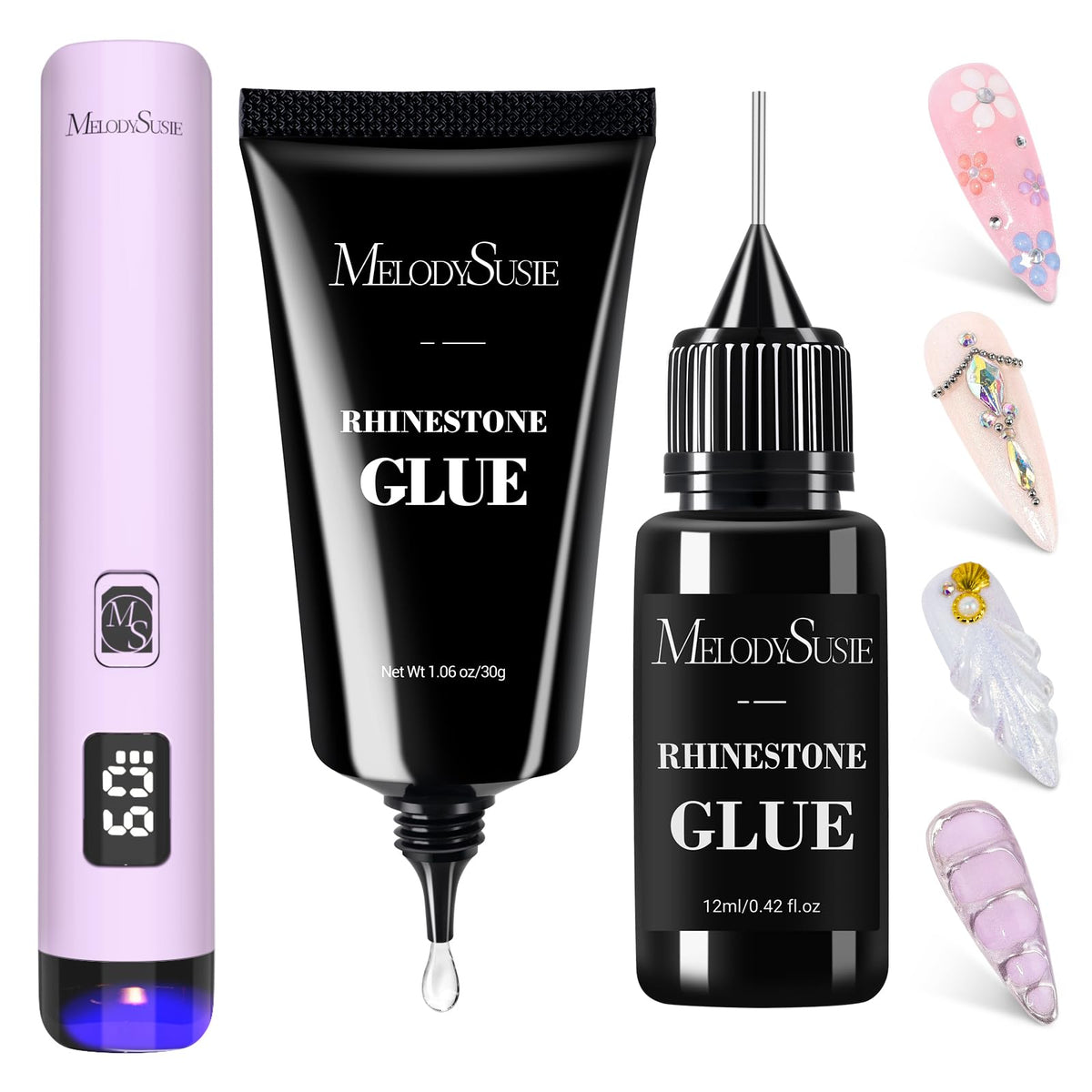 MelodySusie ART01R flash cure light speeds gel nail art and rhinestone glue
