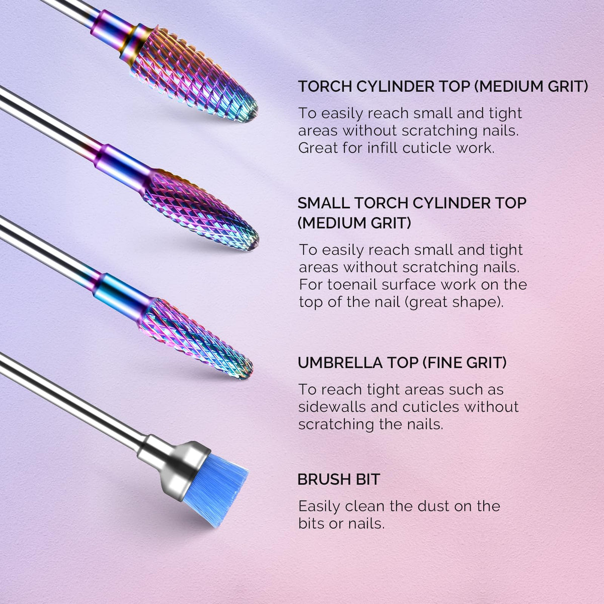 MelodySusie barrel-shaped nail drill bit for smoothing and deburring