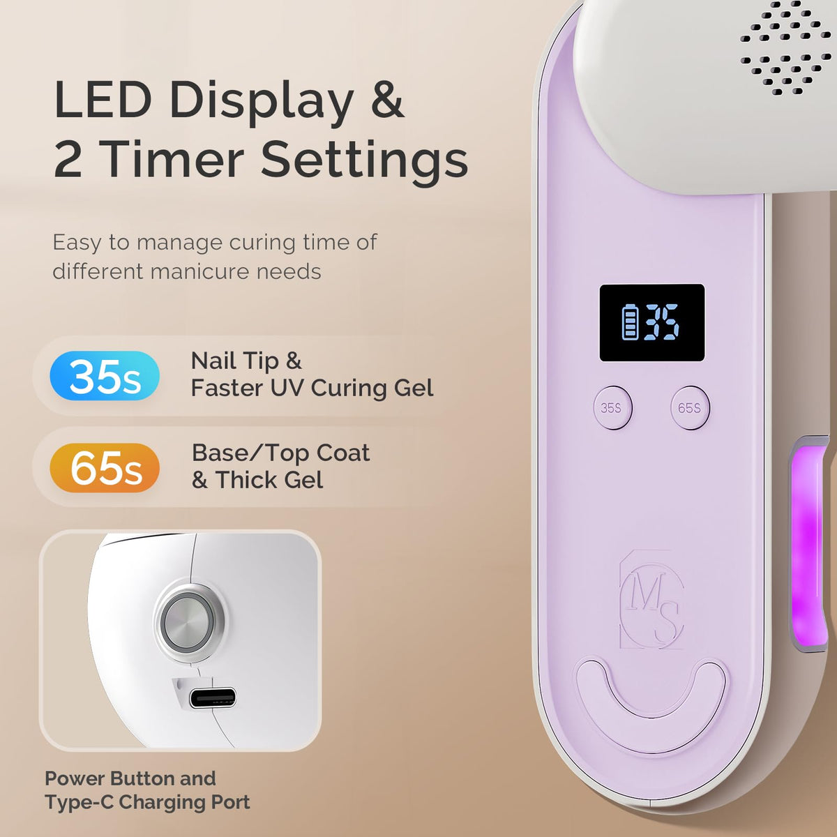 Built-in 7800mAh battery supports long cordless sessions with MelodySusie lamp.