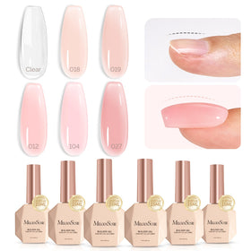 MelodySusie builder gel nail set with six colors for at-home salon results