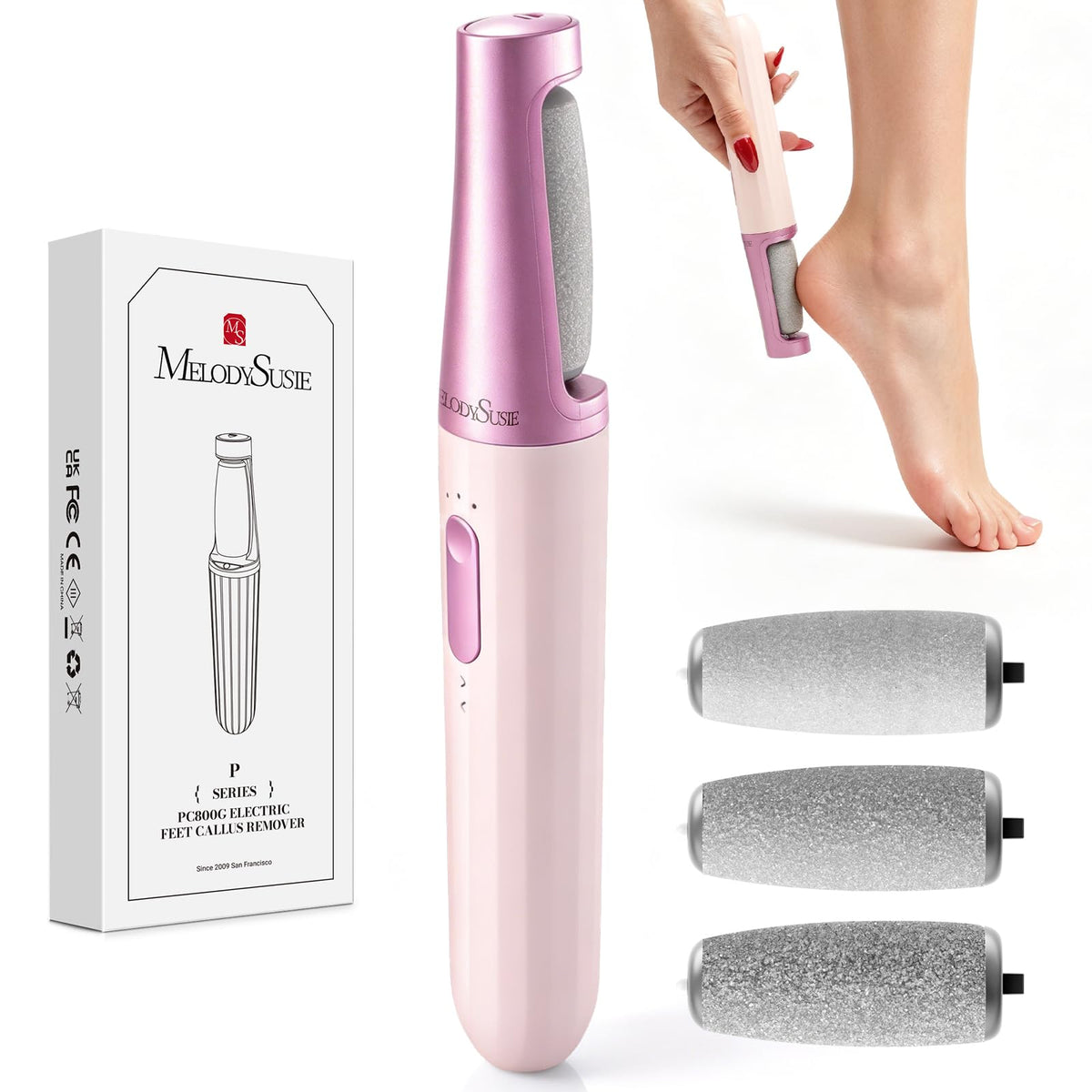 MelodySusie PC800G electric foot file for smoothing rough skin on feet.