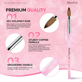 MelodySusie ergonomic handle nail brush offers precise control during acrylic application.