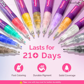 MelodySusie fast-drying nail art pens in action on nails
