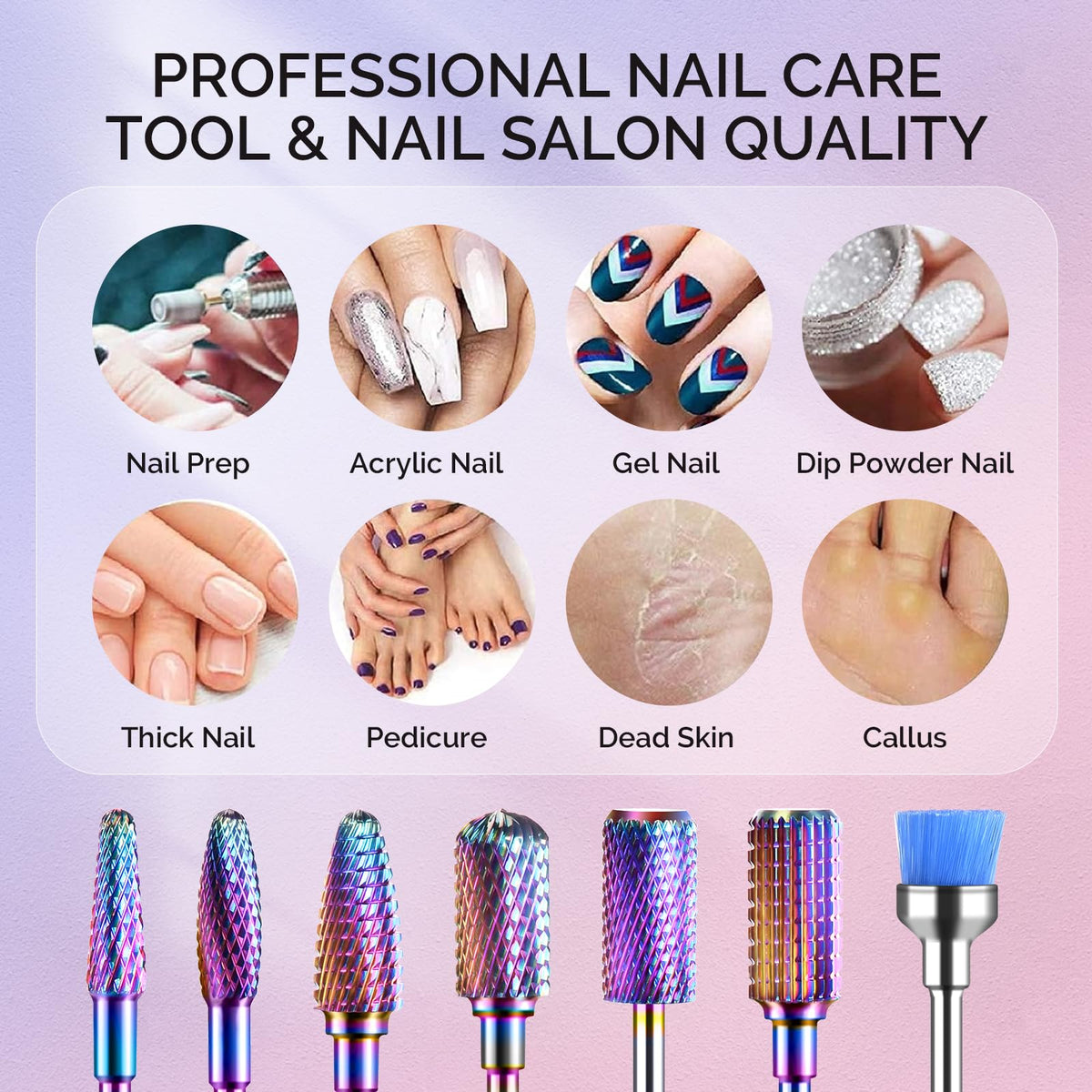 MelodySusie flat-round nail drill bit for surface finishing and polish