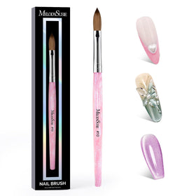 MelodySusie Kolinsky nail brush with 66% hair for smooth, clump-free acrylic application.