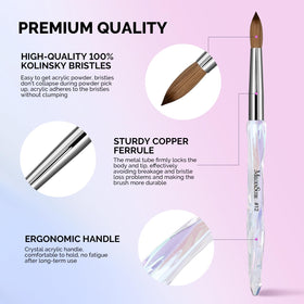 MelodySusie Kolinsky nail brush ferrule detail highlights durability and bristle retention.