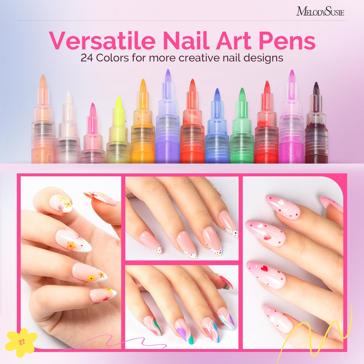 MelodySusie Nail Art Pen with 0.7mm fine tip for precise detailing
