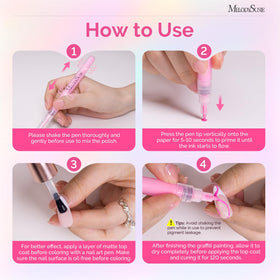 MelodySusie Nail Art Pens with caps protect tips and prevent drying