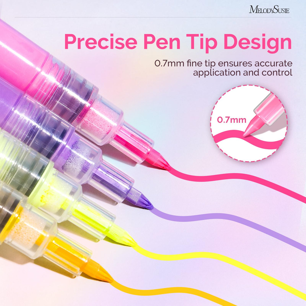 MelodySusie Nail Art Pens for dots and stripes to create patterns