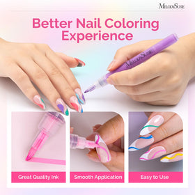 MelodySusie Nail Art Pen prep tip with matte top coat guidance